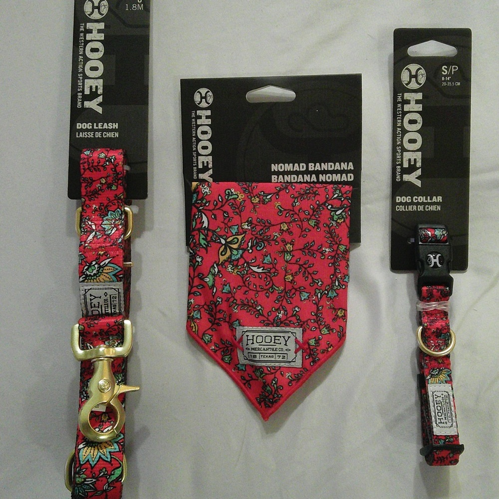 Hooey Nomad Western Floral 3 pc Set:  Collar (S) , Leash and Bandana